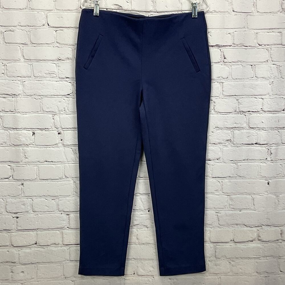 Chico's Fabulously Slimming Pants Womens Size 1 (S/8) Blue Ankle Business Casual